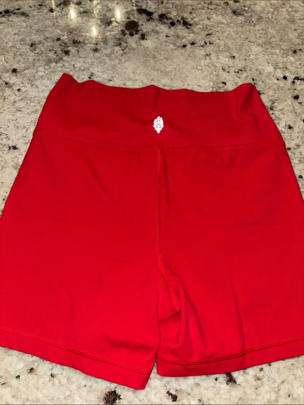 Free People Red High-Rise Bike Shorts